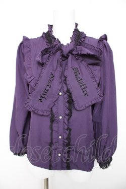 画像1: NOEMIE / タイ付きブラウス  パープル Y-26-01-28-087-LO-BL-SZ-ZY