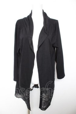 画像1: axes femme / フード付UVカットロングカーディガン  黒 Y-26-01-28-089-AX-TO-SZ-ZY