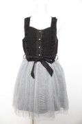 axes femme / チュール重ねノースリワンピース M 黒 Y-26-01-28-095-AX-OP-SZ-ZY