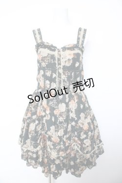 画像1: axes femme POETIQUE / アンティーク花柄姫ワンピース M Dグリーン Y-26-01-28-097-AX-OP-SZ-ZY