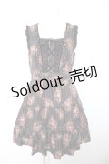 axes femme / ピンスト×花柄ワンピース M クロ Y-26-01-28-099-AX-OP-SZ-ZY