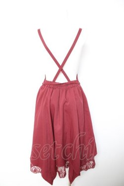 画像2: axes femme / サス付きイレヘムデザインスカート  赤 Y-26-01-28-102-AX-SK-SZ-ZY