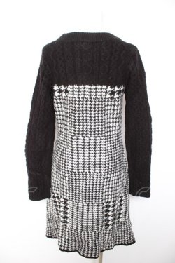 画像2: axes femme / 千鳥柄ニットワンピース M クロ Y-26-01-28-105-AX-OP-SZ-ZY
