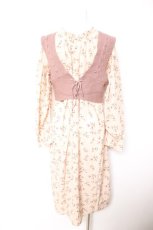 画像2: axes femme POETIQUE / ニットビスチェ付シフォンワンピースき M ベージュ Y-26-01-28-107-AX-OP-SZ-ZI (2)