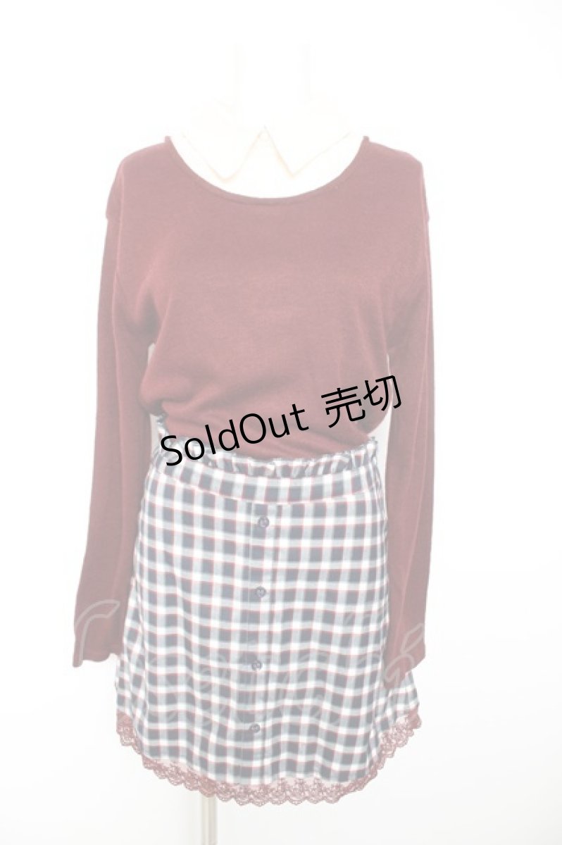 画像1: axes femme POETIQUE / 袖デザインワンピース M ワイン Y-26-01-28-108-AX-OP-SZ-ZH (1)