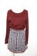 画像1: axes femme POETIQUE / 袖デザインワンピース M ワイン Y-26-01-28-108-AX-OP-SZ-ZY (1)