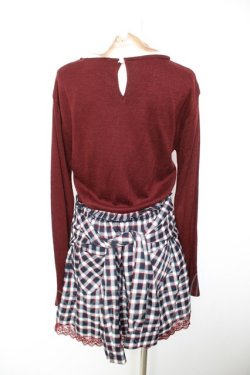 画像2: axes femme POETIQUE / 袖デザインワンピース M ワイン Y-26-01-28-108-AX-OP-SZ-ZY