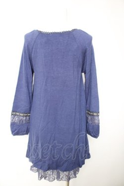 画像2: axes femme / ドットフロッキー使いチュニ M ブルー Y-26-01-28-109-AX-OP-SZ-ZY