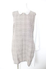 画像1: axes femme / チェック切替ワンピース M 茶 Y-26-01-28-111-AX-OP-SZ-ZS (1)