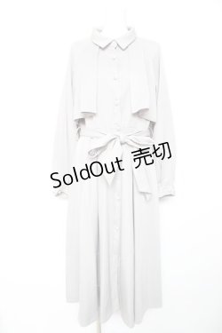 画像1: axes femme / 後レースアップトレンチコート  グレー Y-26-01-28-121-AX-CO-SZ-ZY