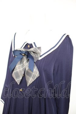 画像3: Amavel / Check Ribbon Setup風セーラーワンピース F ネイビー Y-26-01-28-126-CA-OP-SZ-ZY