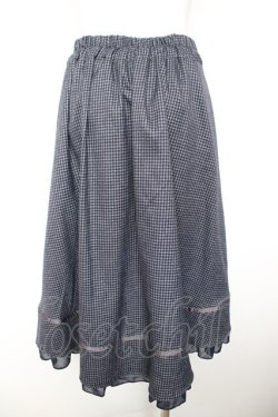 画像2: axes femme POETIQUE / 千鳥格子ボタンスカート M 紺 Y-26-01-28-135-AX-SK-SZ-ZY