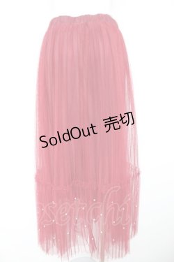 画像2: axes femme POETIQUE / パールチュールティアードスカート M ワイン Y-26-01-28-136-AX-SK-SZ-ZY