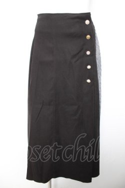 画像1: axes femme / バイカラープリーツスカート F 黒 Y-26-01-28-137-AX-SK-SZ-ZY