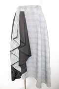 axes femme / バイカラーフリルスカート M グレー Y-26-01-28-138-AX-SK-SZ-ZY