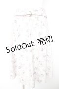axes femme POETIQUE / 花柄プリントベルト付きスカート M 生成り Y-26-01-28-139-AX-SK-SZ-ZY