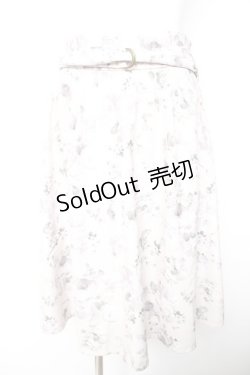 画像1: axes femme POETIQUE / 花柄プリントベルト付きスカート M 生成り Y-26-01-28-139-AX-SK-SZ-ZY