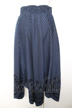 画像2: axes femme / フロッキーPTイレヘムスカート M 紺 Y-26-01-28-143-AX-SK-SZ-ZY