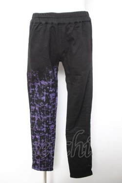 画像1: ALGONQUINS / ツートンプリントパンツ 2 黒×紫 Y-26-01-28-145-AL-PA-SZ-ZY
