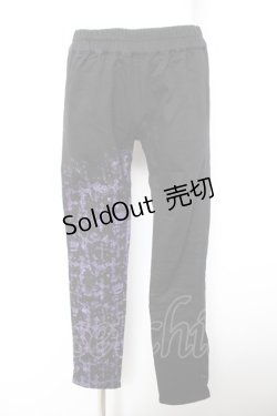 画像1: ALGONQUINS / ツートンプリントパンツ 2 黒×紫 Y-26-01-28-145-AL-PA-SZ-ZY