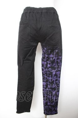 画像2: ALGONQUINS / ツートンプリントパンツ 2 黒×紫 Y-26-01-28-145-AL-PA-SZ-ZY