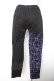 画像2: ALGONQUINS / ツートンプリントパンツ 2 黒×紫 Y-26-01-28-145-AL-PA-SZ-ZY (2)