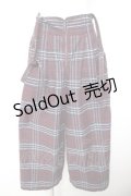 axes femme / タータンチェック柄サス付パンツ M ワイン Y-26-01-28-146-AX-PA-SZ-ZT142