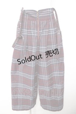画像1: axes femme / タータンチェック柄サス付パンツ M ワイン Y-26-01-28-146-AX-PA-SZ-ZT142