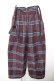 画像1: axes femme / タータンチェック柄サス付パンツ M ワイン Y-26-01-28-146-AX-PA-SZ-ZY (1)