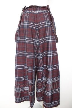 画像2: axes femme / タータンチェック柄サス付パンツ M ワイン Y-26-01-28-146-AX-PA-SZ-ZY