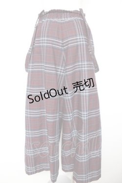 画像2: axes femme / タータンチェック柄サス付パンツ M ワイン Y-26-01-28-146-AX-PA-SZ-ZT142