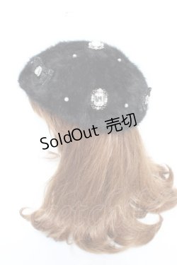 画像2: NOEMIE / シャギーツイードリボンベレー  黒 Y-26-01-28-016-LO-AC-SZ-ZTK033