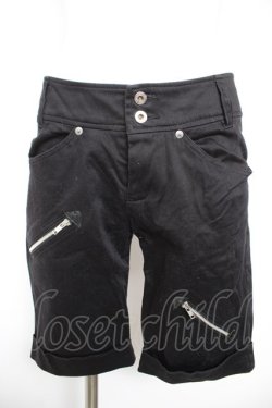画像1: PEACE NOW / ジップデザインハーフパンツ M 黒 Y-26-01-28-148-PU-PA-SZ-ZY