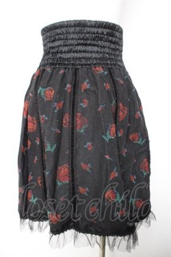 画像2: axes femme NOSTALGIE / バラゴブランハイウエストスカート M 黒 Y-26-01-28-152-AX-SK-SZ-ZT027