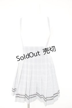 画像1: MA*RS / サス付きチェックスカート  グレー Y-26-01-28-158-EL-SK-SZ-ZY