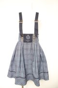 Amavel / Romantique Emblemチェックスカート F ブルー Y-26-01-28-161-CA-SK-SZ-ZY