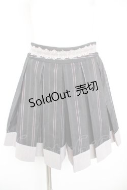 画像1: axes femme POETIQUE / ストライププリーツキュロット M 黒 Y-26-01-28-164-AX-PA-SZ-ZY