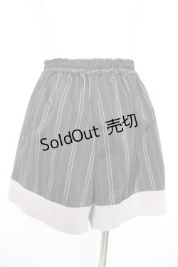 画像2: axes femme POETIQUE / ストライププリーツキュロット M 黒 Y-26-01-28-164-AX-PA-SZ-ZY