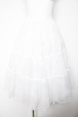 画像1: axes femme kawaii / ミディオーガンジーパニエ M 白 Y-26-01-28-169-AX-SK-SZ-ZY