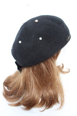 画像4: LIZ LISA / パール付きベレー帽  黒 Y-26-01-28-018-LO-AC-SZ-ZY