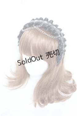 画像1: NOEMIE / フリルスタッズチェーンカチューシャ  黒 Y-26-01-28-021-LO-AC-SZ-ZT600-F002