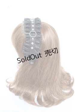 画像2: NOEMIE / フリルスタッズチェーンカチューシャ  黒 Y-26-01-28-021-LO-AC-SZ-ZT600-F002