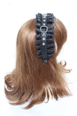 画像3: NOEMIE / フリルスタッズチェーンカチューシャ  黒 Y-26-01-28-021-LO-AC-SZ-ZY