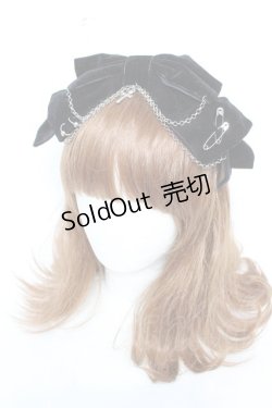 画像1: NOEMIE / ベロアリボンクロスチェーンカチューシャ  黒 Y-26-01-28-022-LO-AC-SZ-ZT0131W