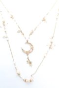 axes femme / 二連ムーンネックレス  ゴールド Y-26-01-28-004-AX-AC-SZ-ZY
