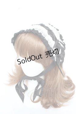 画像1: ALICE and the PIRATES / フランチェスカフリルヘッドドレス  黒×白 Y-26-01-28-024-PA-AC-SZ-ZY