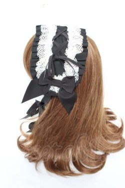 画像2: ALICE and the PIRATES / フランチェスカフリルヘッドドレス  黒×白 Y-26-01-28-024-PA-AC-SZ-ZY