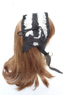 画像3: ALICE and the PIRATES / フランチェスカフリルヘッドドレス  黒×白 Y-26-01-28-024-PA-AC-SZ-ZY