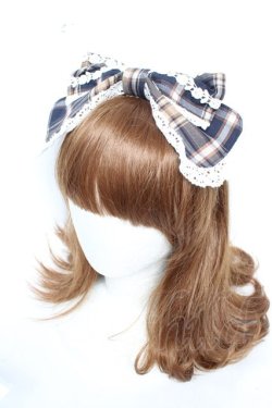 画像1: BABY, THE STARS SHINE BRIGHT / タータンチェックカチューシャ  ネイビー Y-26-01-28-025-BA-AC-SZ-ZY