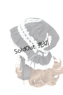 画像2: ALICE and the PIRATES / フリルメイドキャップ  黒×白 Y-26-01-28-026-PA-AC-SZ-ZY